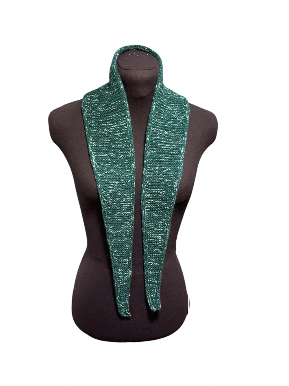 Sophie Green Cashmere Scarf Womens Handmade Knit Neck Warmer Soft Cozy Gift